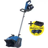 Scheppach Akku Schneefräse BC-SNB410-X Schneeräumer | 40cm Breite | 20cm Höhe | variable Auswurfrichtung | inkl. 2x 4Ah Akku + 4,5A Doppelladegerät