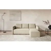 Cotta Ecksofa "Flow, bequem, L-Form, Breite 239 cm, schmale Armlehnen", beige (nata), B:239cm H:89cm T:170cm, 100% POLYESTER, Sofas, Ecksofa, wahlweise mit Schlaffunktion