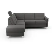 Sit&More Ecksofa, grau (dunkelgrau), B:236cm H:89cm T:212cm, 100% Polyester, Sofas, Ecksofa, optional Schlaffunktion & Bettkasten, Federkern
