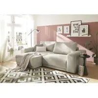 Otto Home Schlafsofa "PHEELIX Cord, mit 3 Funktionen", beige (hellbeige), B:252cm H:94cm T:118cm, Sofas, Schlafsofa, Elemente einzeln oder gleichzeitig ausziehbar, bequemer Sitzkomfort