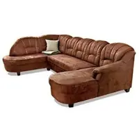 Home affaire Wohnlandschaft "Budapest, viel Platz, Breite 288cm, zeitlos und elegant, U-Form", braun (mokka), B:288cm H:84cm T:80cm, Sofas, Wohnlandschaft, wahlweise mit Bettfunktion