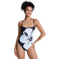 Roxy Badeanzug "Summer Surf One-Piece", Damen, Gr. XXL, schwarz-weiß (anthrazit), Recycling-Polyester, Badeanzüge Badeanzug