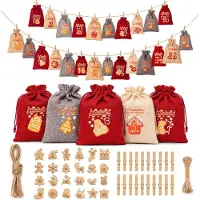 Generisch Adventskalender zum Befüllen – Set mit 24 Stück – Beutel mit Zahlendruck