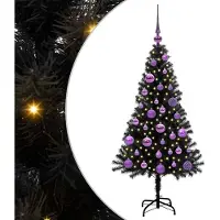 vidaXL Weihnachtsbaum Schwarz 120 cm PVC