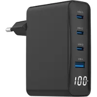 Gembird 4-Port 100W GaN USB PD Schnellladegerät mit LCD-Display
