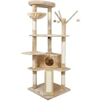 Dripio Katzenbaum 167 cm, beige, mit Sisal-Stämmen, Plattformen, Höhle