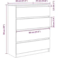 vidaXL Sideboard Schwarz Eichen-Optik 80x35x99 cm Holzwerkstoff