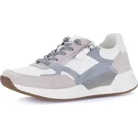 Gabor Keilsneaker , Damen, Gr. 35, Textil, rosa (weiß kombiniert), Glattleder, Veloursleder, Schuhe Keilsneaker, Freizeitschuh, Halbschuh, Schnürschuh mit Kontrastbesätzen, G-Weite