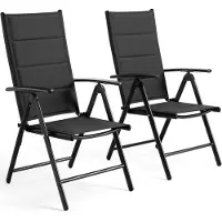 StarTech.com 2er Set Gartenstühle - Klappbare Balkonstühle aus Aluminium - Hohe Rückenlehne - Verstellbar - Gepolsterte Sitz- und Rückenfläche - Mit Armlehnen - Bis 120 kg