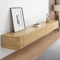 Sonstiges TV-Schrank hängend Holz Braun 280cm, TV-Bank mit Stauraum