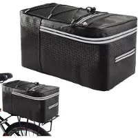 Merkloos Fahrradtaschen-Gepäckträger für Fahrradtaschen, hinten - 15 Liter - Wasserdichter Reißverschluss - Reflektierende Streifen - Für den Transport von Fahrradtaschen