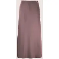 MADELEINE Maxirock "Rock Satin-Midirock in leichter A-Linie", Damen, Gr. 46, braun (mauve, rot), Modern, regular fit, Röcke Maxirock