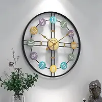 Dripio 50 cm Oversized Metall-Wanduhr, Skelett-Design, Goldene Zeiger, Stille Bewegung