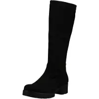 Gabor Stiefel , Damen, Gr. 37,5, wärmend, Normalschaft, schwarz, Textil, Veloursleder, unifarben, Schuhe Stiefel, Blockabsatz, Langschaftstiefel mit praktischem Innenreißverschluss