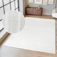 Otto Home Teppich "Luvu, mit Hoch-Tief-Struktur" rechteckig 12 mm Höhe Modernes Design, Boho-Charme, dezenter Glanz, Wohnzimmer, Schlafzimmer