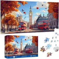 Sonstiges Puzzle 1000 Teile Big Ben Strassenszene Spezialform 41x80cm Klassisches Puzzle für Erwachsene