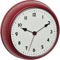 Dripio Funkwanduhr Retro rot Ø 24 cm, analog, Metallrahmen, Sekundenzeiger