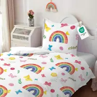 Sonstiges Bettwäsche Set Kinder Regenbogen 135x200 cm mit Kissenbezug 80x80 cm Microfaser