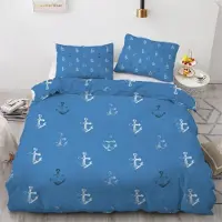 Sonstiges Bettwäsche-Set 135x200 cm 2-teilig Mikrofaser Anker Motiv Ozean Maritim mit Reißverschluss