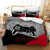Sonstiges Bettwäsche Set 220x240 cm, 3D Gamepad Motiv, Mikrofaser, 1 Bettbezug, 2 Kissenbezüge 50x70 cm