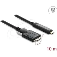 DeLOCK 83632, 10 m, USB C, Micro-USB B, USB 2.0, 10 Gbit/s, Schwarz