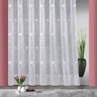 Weckbrodt Gardine "Lilly, 1 Stück, halbtransparent, Smokband, floral" Smokband 1 Stk. tlg. Jacquard, strukturiert, Allover,floral,Beschwerungsband, nach Maß