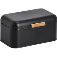 Zeller Brotkasten PRESENT "Brotbox, Metall/Bambus", schwarz, B:20,5cm H:15,2cm L:30,5cm, Bambus, Stahl, Lebensmittelaufbewahrungsbehälter, Brotkasten, ca. 30,5x20,5x15 cm