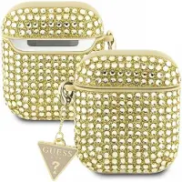 GUESS GUA2HDGTPD AirPods 1/2 Cover Gold/Gold Strass Dreieck Anhänger