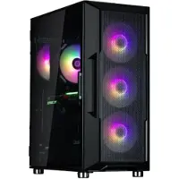 Zalman i3 NEO ARGB V2 BLACK, Midi Tower, PC, Schwarz, ATX, Mini-ITX, Kunststoff, Stahl, Gehärtetes Glas, 16 cm