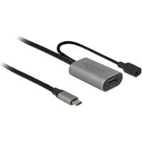 DeLOCK 85391, 5 m, USB A, USB C, USB 3.2 Gen 1 (3.1 Gen 1), Schwarz, Grau