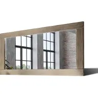 Artforma 160x90 Rechteckig Rustikale Wandspiegel mit Rahmen massivholz Eichenholz Horizontal | Individuell Spiegel Nach Maß | LDR224 Oak Raw Glatte Oberfläche