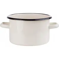 EMALIA RYBNIK Emaille Kochtopf 2 L Ø16 cm Ecru – ohne Deckel, Induktion & Gas