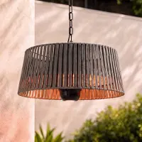 LUCANDE Hänge-Heizstrahler Pyravo, braun, Alu, Ø 60 cm Pyravo, braun / rost, Aluminium, Modern