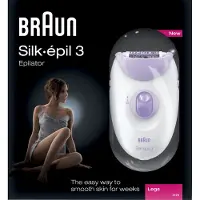 Braun Epilierer Silk-épil 3 3-170 mit 1 Extra (Massagerollen-Aufsatz) violett