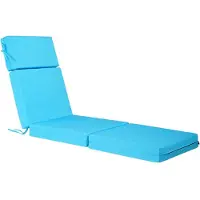 Vevor Deckchair Auflagen, 1830x533x98 mm, Liegenauflagen für den Außenbereich, wasserabweisend & farbecht, Sonnenliegen-Kissen mit Bändern, dicke Terrassen-Liegepolster für Pooldeck, Meerblau
