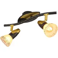 Globo Lighting Strahler Metall goldfarben patiniert, LxB: 385x175mm, exkl. 2x E14 R50 40W 230V