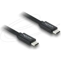 DeLOCK Koaxiales USB 40 Gbps Kabel USB PD 3.1 240 W 1 m, 1 m, USB C, USB C, USB4 Gen 3x2, 40 Gbit/s, Schwarz