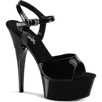Pleaser USA - Plateau-Sandaletten von Captiva-609 schwarz lack Gr.35