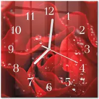 Drukarnia Piga Tulup Glasuhr Wanduhr Küchenuhr Echt-Glas 30x30 cm Modern Dekorativ Geräuschlos Weiße Zeiger - Rose