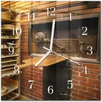 Drukarnia Piga Tulup Glasuhr Wanduhr Küchenuhr Echt-Glas 30x30 cm Modern Dekorativ Geräuschlos Weiße Zeiger - Brotbackofen