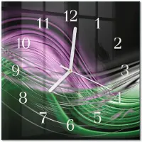 Drukarnia Piga Tulup Glasuhr Wanduhr Küchenuhr Echt-Glas 30x30 cm Modern Dekorativ Geräuschlos Weiße Zeiger - Abstrakte Kunst