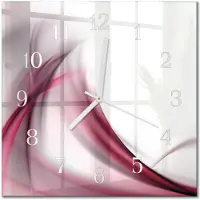 Drukarnia Piga Tulup Glasuhr Wanduhr Küchenuhr Echt-Glas 30x30 cm Modern Dekorativ Geräuschlos Weiße Zeiger - Abstrakte Linien