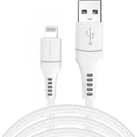 IMoshion MFI-zertifiziertes Lightning- auf USB-Kabel - Geflochtenes Gewebe - 3 m - Weiß