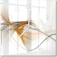 Drukarnia Piga Tulup Glasuhr Wanduhr Küchenuhr Echt-Glas 30x30 cm Modern Dekorativ Geräuschlos Weiße Zeiger - Abstraktion