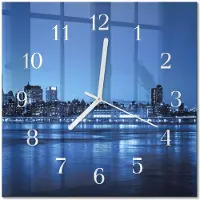 Drukarnia Piga Tulup Glasuhr Wanduhr Küchenuhr Echt-Glas 30x30 cm Modern Dekorativ Geräuschlos Weiße Zeiger - Horizont