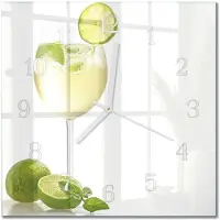 Drukarnia Piga Tulup Glasuhr Wanduhr Küchenuhr Echt-Glas 30x30 cm Modern Dekorativ Geräuschlos Weiße Zeiger - Kalziumkarbonat