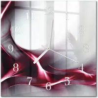 Drukarnia Piga Tulup Glasuhr Wanduhr Küchenuhr Echt-Glas 30x30 cm Modern Dekorativ Geräuschlos Weiße Zeiger - Abstraktion