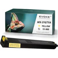 Evoke Kompatible Tonerkartusche für den Sharp-Drucker MX31Y MX-31GTYA, Gelb, 15.000 Seiten, kompatibel mit MX-2301, MX-2301N, MX-2600N, MX-3100N und MX-2600NSP