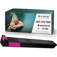 Evoke Toner-Kompatibilkartusche für den Sharp-Drucker MX31M MX-31GTMA, Magenta, 15.000 Seiten, kompatibel mit MX-2301, MX-2301N, MX-2600N, MX-3100N und MX-2600NSP