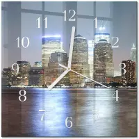 Drukarnia Piga Tulup Glasuhr Wanduhr Küchenuhr Echt-Glas 30x30 cm Modern Dekorativ Geräuschlos Weiße Zeiger - Horizont